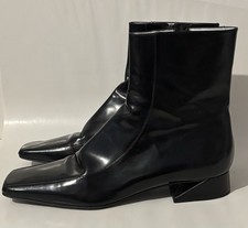 Fendi Black Patent Leather Boots Leather Lini...