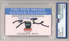 President George W Bush SIGNED Bin Ladin FBI Most Wanted Poster PSA DNA COA AUTO