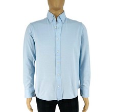 GANT T-Shirt Polo Piqué Bleu Coupe Régulière Manches Longues Stretch Taille M