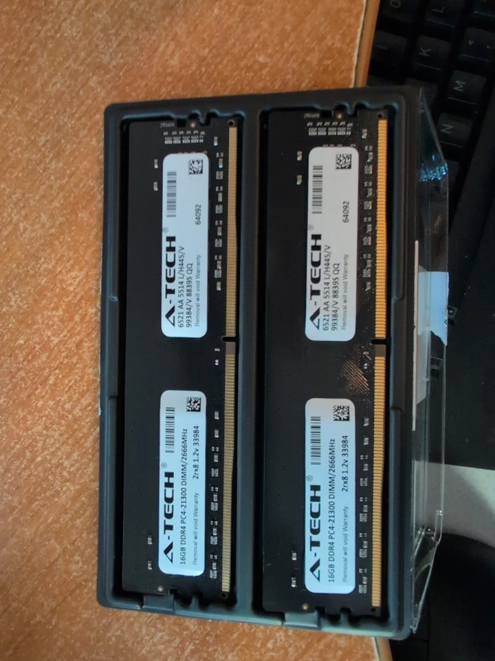 A-Tech 32GB 2X 16GB DDR4 2666 MHz Pc4-21300 2Rx8 1.2v Non-ECC DIMM - Image 2 of 2