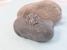Sterling Silver Thin Filigree Flower Floral Vintage Ring Size 5.5