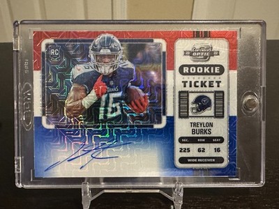 2022 Contenders Optic Treylon Burks RC RED, WHITE, BLUE Auto Variation 10/13