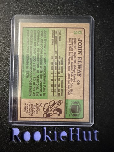1984 Topps - John Elway #63 (RC) RH9 - Bild 6 von 6