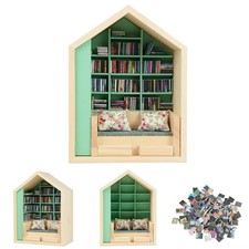 Anxiety Bookshelf Miniature Library With 300 PCS Mini Books Stress Relief