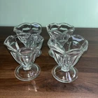 Vintage Anchor Hocking Clear Glass Dessert ice cream Sundae Dishes Set of 4