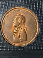 1801 Thomas Jefferson Bronze Presidential Peace & Friendship Medal Token Coin