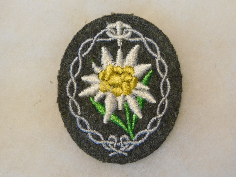 German WWII Mountain Troops Sleeve Edelweiss