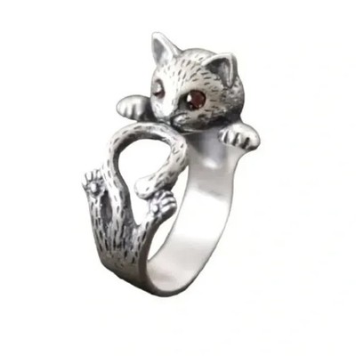 925 Sterling silver kitty ring.