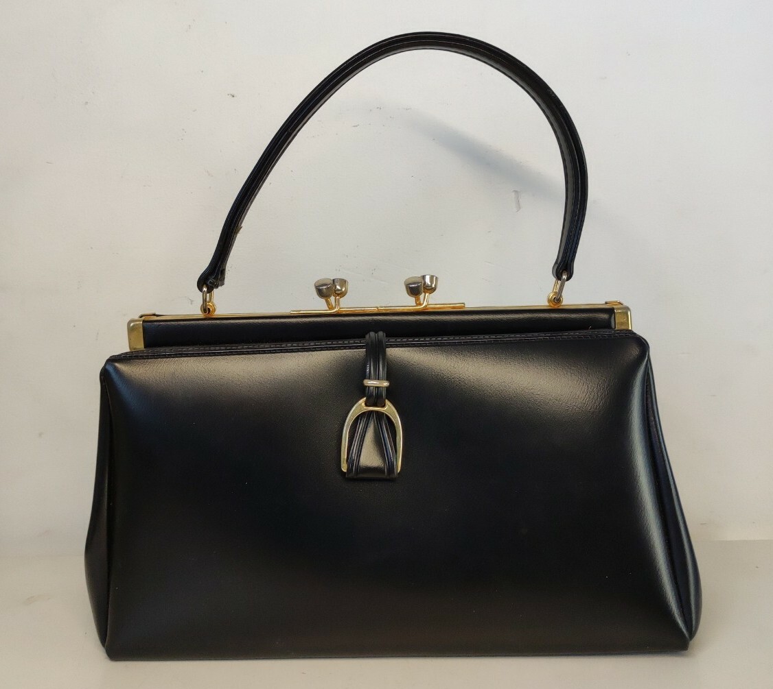 Madeleine S Art Déco Noir - sac à main cuir noir femme | PAUL MARIUS