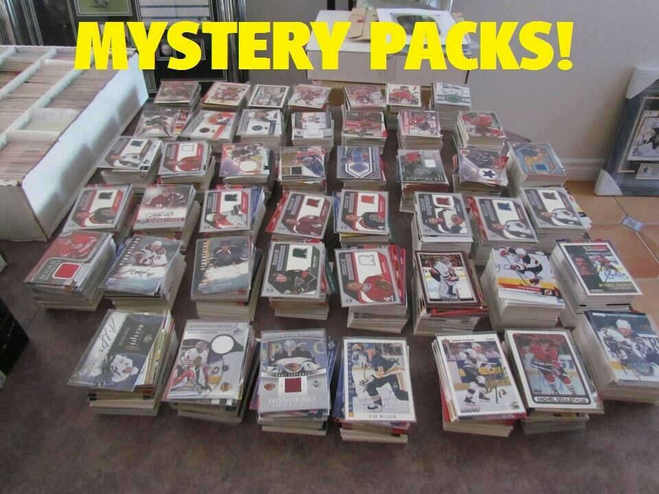 MYSTERY NHL HOCKEY CARDS PACKS! 2 JERSEY OR AUTO CARDS PER PACK GUARANTEED!