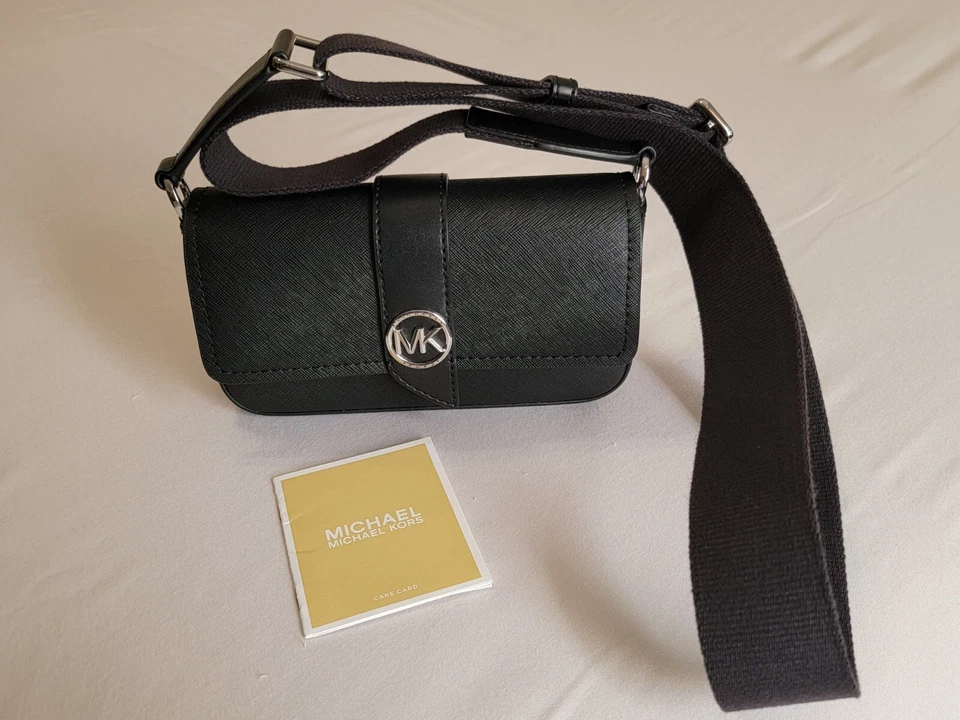 Michael Kors Greenwich Black Extra Small Saffiano Leather Sling Crossbody Bag - Image 2 of 4