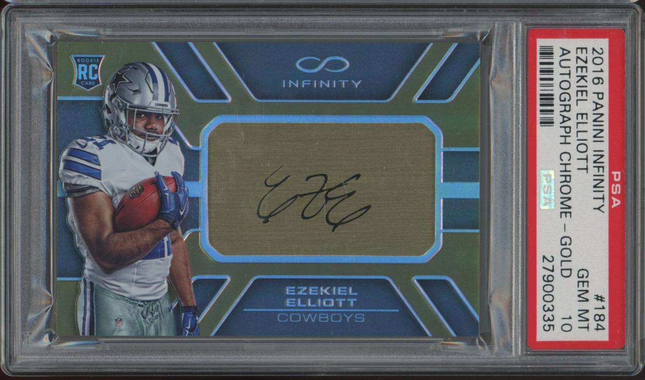 Ezekiel Elliott Panini Infinity #184 Autograph Chrome-Gold