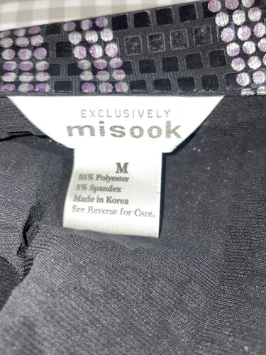 Misook Classic Knit Stretch Evening Blazer Jacket size M Zip Up Sequin - Picture 10 of 12