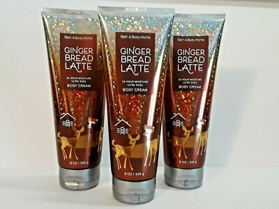 Bath & Body Works Gingerbread Ginger Bread Latte Ultra Shea Cream 8oz New x3 