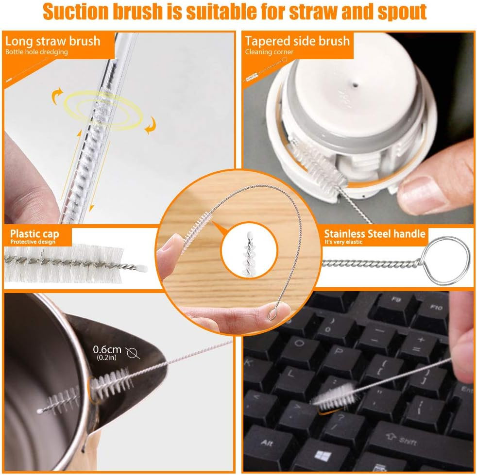 Masthome 9 Pieces Bottle Brush Set, Long Handle Bottle Cleaner for Washing Narro