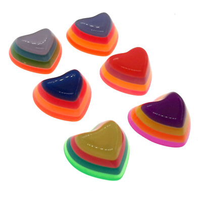 10 Stck. Regenbogen Herz Harz Flatback Cabochons Verzierung Decoden Karte Handwerk 