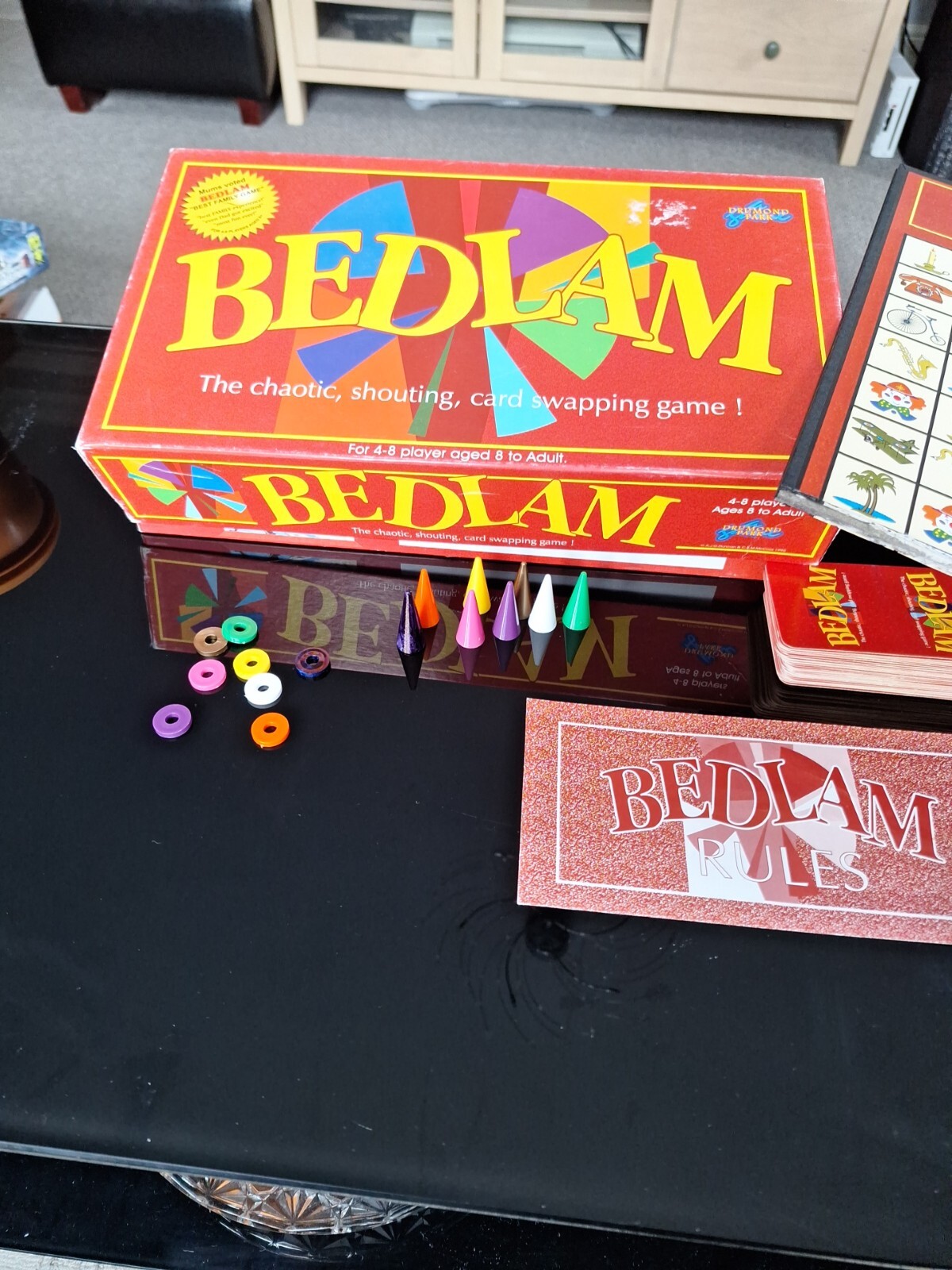 Bedlam Board Game By Drumond Park, Great Family Fun Good Used Condition