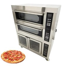 Commercial Electric Triple Pizza Oven wih Fermentation Tank & Bakewares 220V 3PH