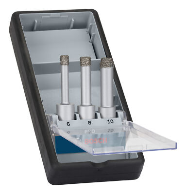 Bosch Pro Ceramic dry Diamanttrockenbohrer-Set, 6 x 33, 8 x 33, 10 x 33 mm, 3...