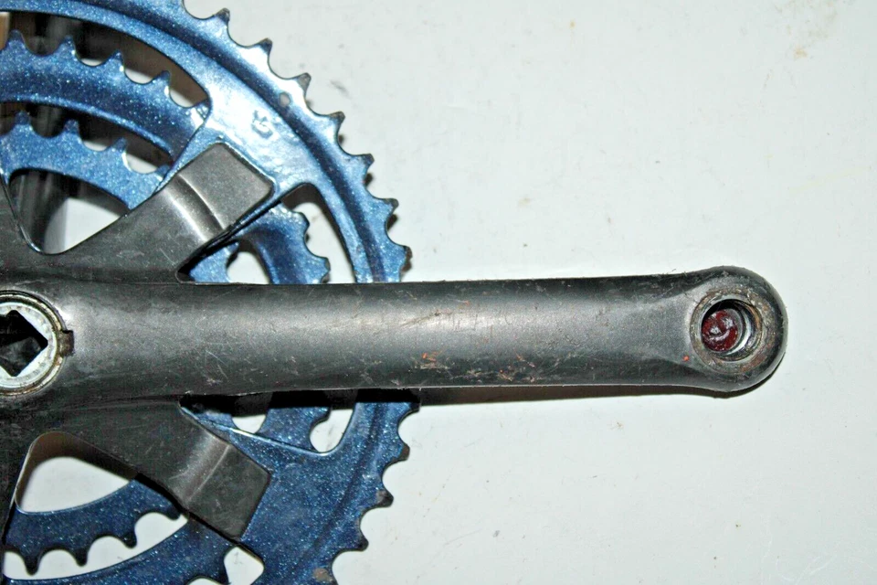 Pedivela Shimano SIS cinza/azul 170mm 48/38/28 FC-M200 JIS híbrida MTB envio para os EUA - Imagem 4 de 4