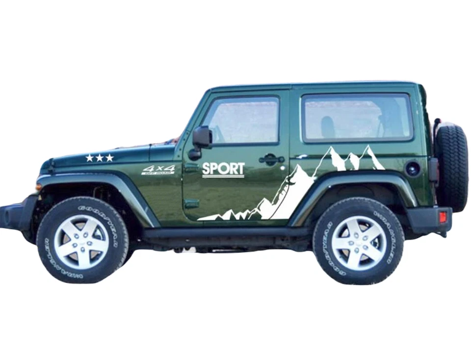 Graphic Mountain Car Hood Side Sticker For Jeep Wrangler 3 Door Off Road Decals — 第 2/4 张图片