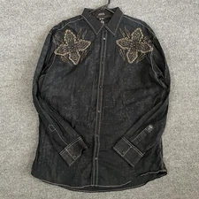 Roar Strength Refined Distressed Thick Stitch Men's Button Front Dress Shirt XXL