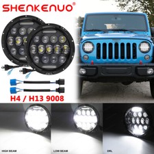 For Jeep Wrangler Jk Lj Tj 7 Inch Metal Led Headlights High Low Beam Drl Bulbs