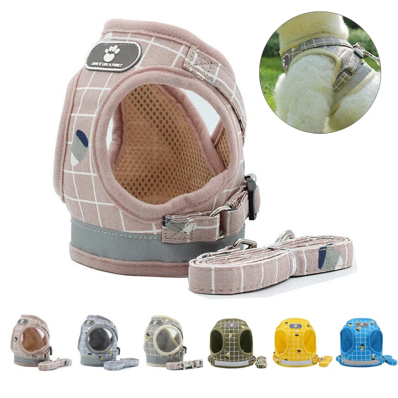 Dog Harness and Leash Set Reflective Mesh Adjustable Harnesses for Puppy Kitten Dog Harness and Leash Set Reflective Mesh Adjustable Harnesses for Puppy Kitten