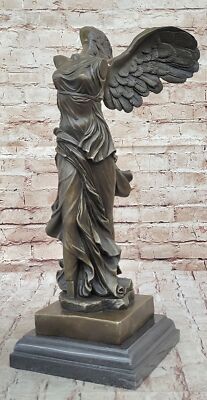 Bronze Nike Winged Victory Sculpture Statue Louvre Samothrace Paris Art Figurine