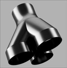 4" to 4" 3-Way Splitter Duct Connection for Woodwork Dust, Grow Tent