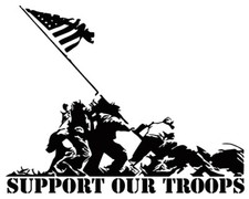 Support Our Troops Sticker Vinyl Decal Military Service Hero Patriot