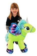 Unicorno 50 cm Grande Peluche in Piedi Pony Cavallo Verde per Bambini Ragazzi 