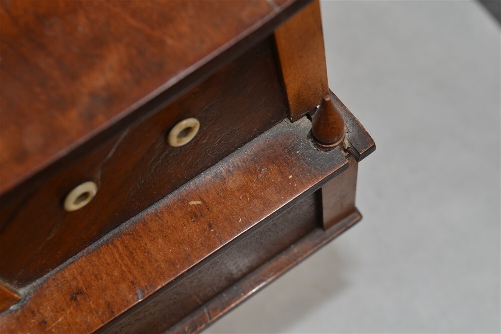  antique shaker wooden sewing box w/drawer spool holders pincushion original 