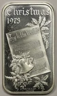 1973 Christmas Joy to World Madison Mint .999 Fine Silver Art Bar - 1 Troy oz