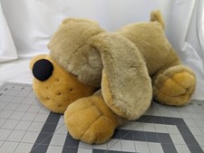 Brown Dog Plush Lying 17 Inch Long Stuffed Animal Toy