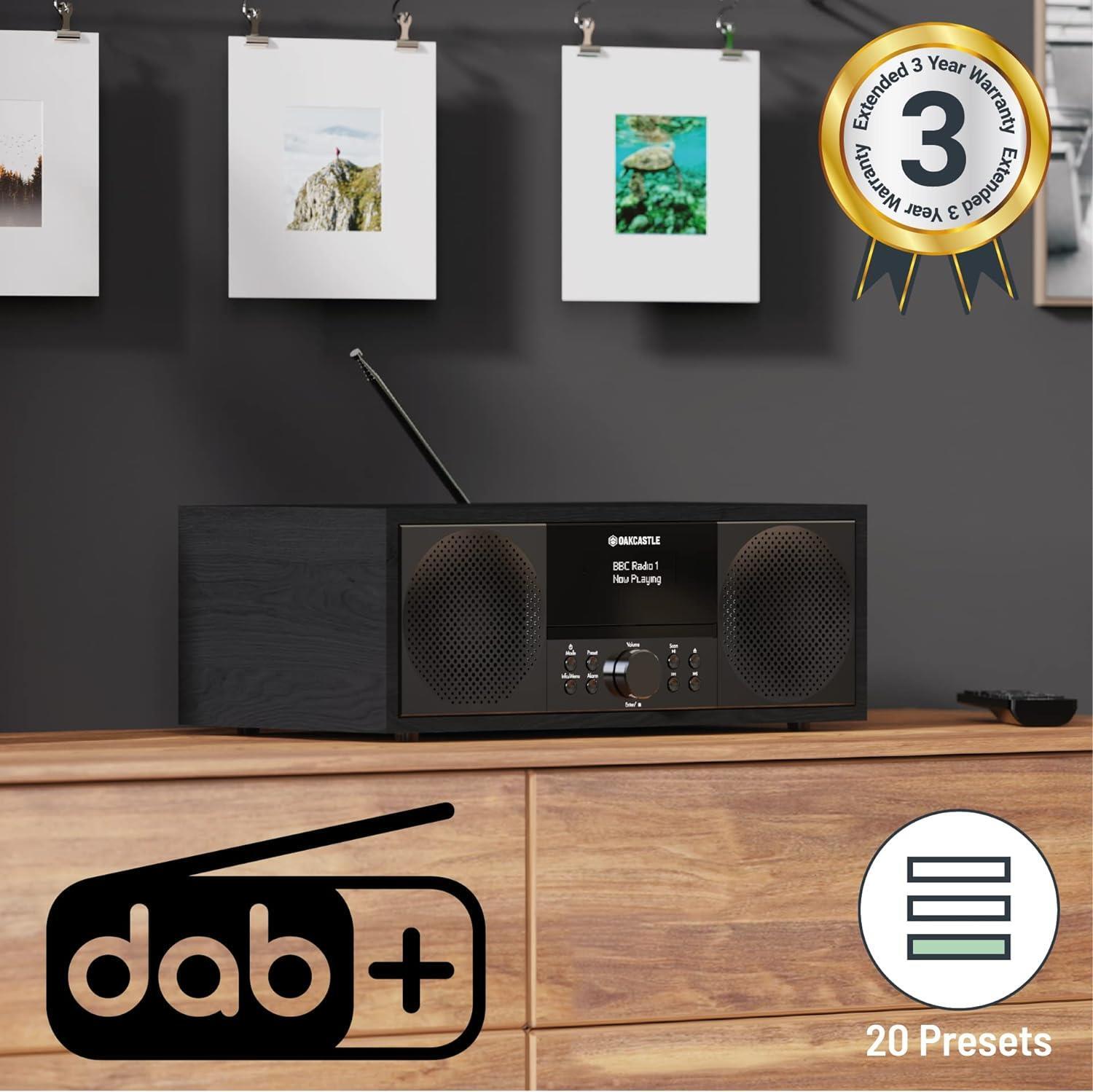DAB500 CD Player, FM and DAB+ Digital Radio Bluetooth, Mains Powered