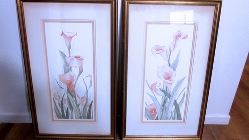 A Pair of Signed Ltd. Edition Calla Lilies Lithographs by Debbie Copeland
