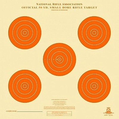 TQ-3/5 [A-12] 50 Yard Smallbore Rifle Target, 14'' x 14'', Orange (Qty.25)