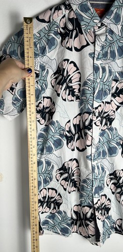 Free Planet Shirt Mens M Short Sleeve Button Up Forever Sun Hawaiian Monstera - 第 11/14 張圖片