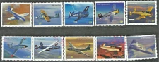 USA Stamps: 2005 Advances in Aviation, SC 3916-25 (10) Used, Off Paper