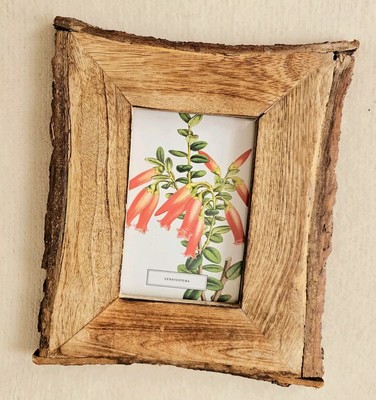 Natural Solid Wood Picture Frame, Live Edge, 9 x 10.5 - Rustic Cabin Farmhouse 