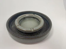 Vintage Pottery Craft Hand Painted Ashtray Mid Century Modern Made in U.S.A. 