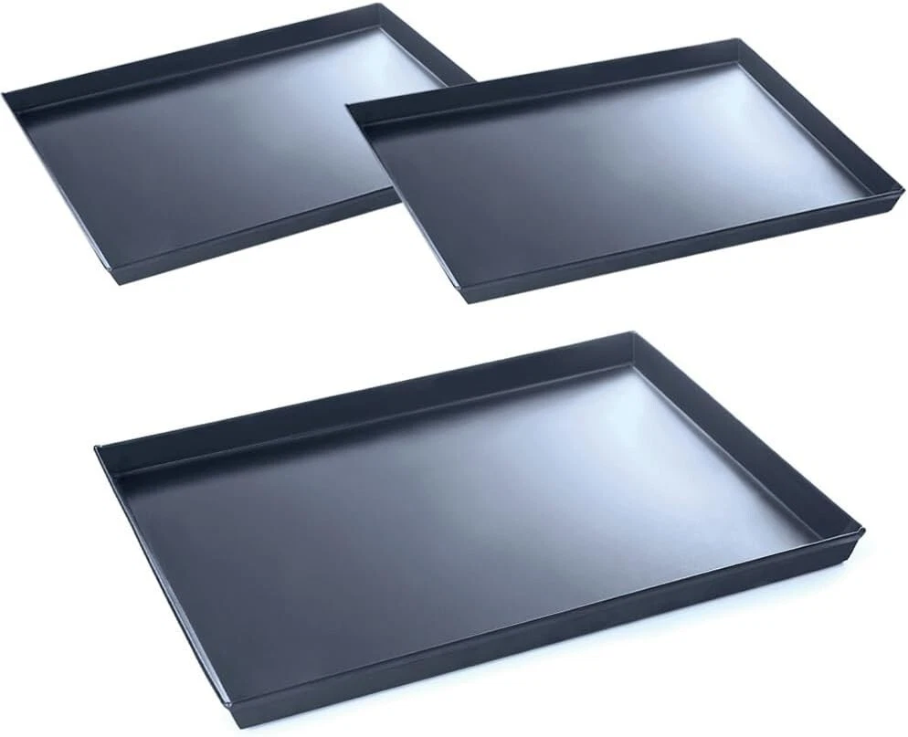 Teglia Da Forno Professionale In Lamiera Blu 45x35x3 Cm - Made In Italy - Resistente Fino A 250°C - Pareti Svasate E Bordo Arrotondato