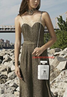 chanel brown dress 16A NEW $6100 PARIS-ROME Gold Lace-Trim Bustier FR44 US 10-12 elegant chanel dresses