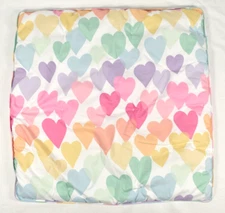 Pottery Barn Kids Evie Hearts Rainbow Dream Puff Euro Pillow Sham Mark on Back