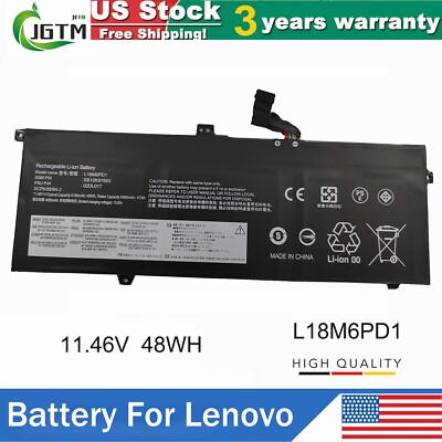 L18M6PD1 L18C6PD1 Battery For Lenovo ThinkPad X13 X390 X395 Series 02DL017 48Wh