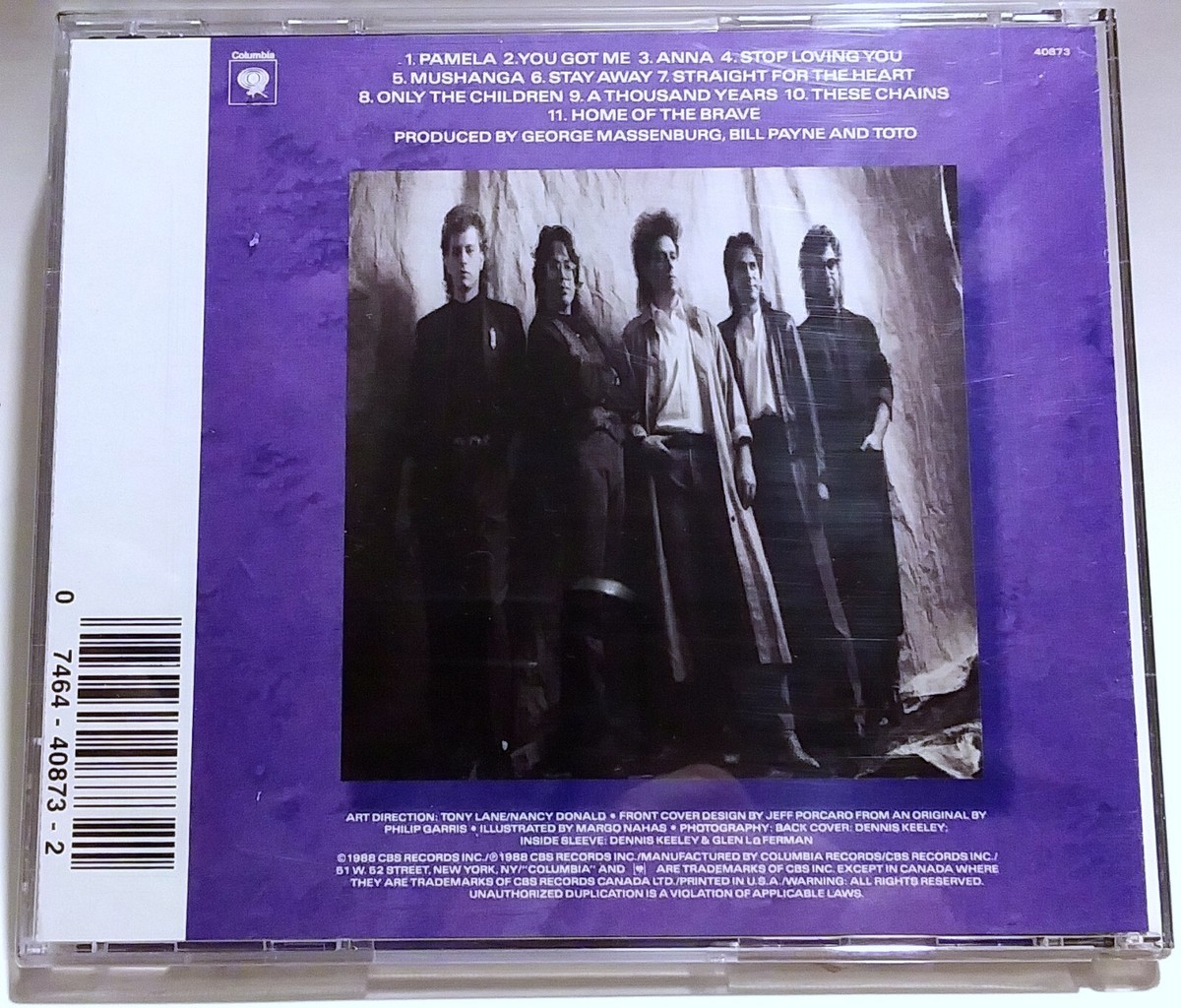 TOTO THE SEVENTH ONE CD 1988 1ST PRESSING CK40873 USA CBS
