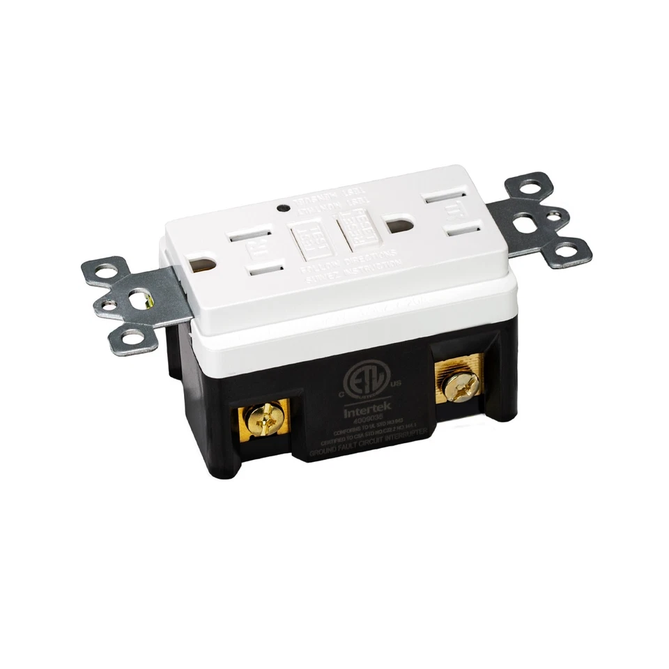 Paquete de 60 salidas de receptáculo GFCI 15A resistentes a manipulaciones, autoprobables con cubiertas Foto 2 de 4