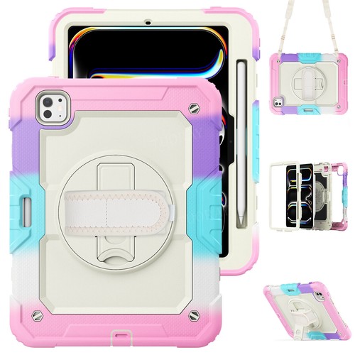 Für iPad 5/6/7/8/9/10 Gen Air 4 5 6 Pro 11 13 Hybrid Outdoor Tasche Gurt Hülle - Bild 167 von 225