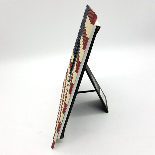 Patriotic Metal American Flag Picture Frame Corrugated Distressed Look Americana - Picture 5 of 6